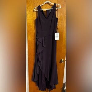 ADRIANNA PAPELL CREPE CASACADE GOWN